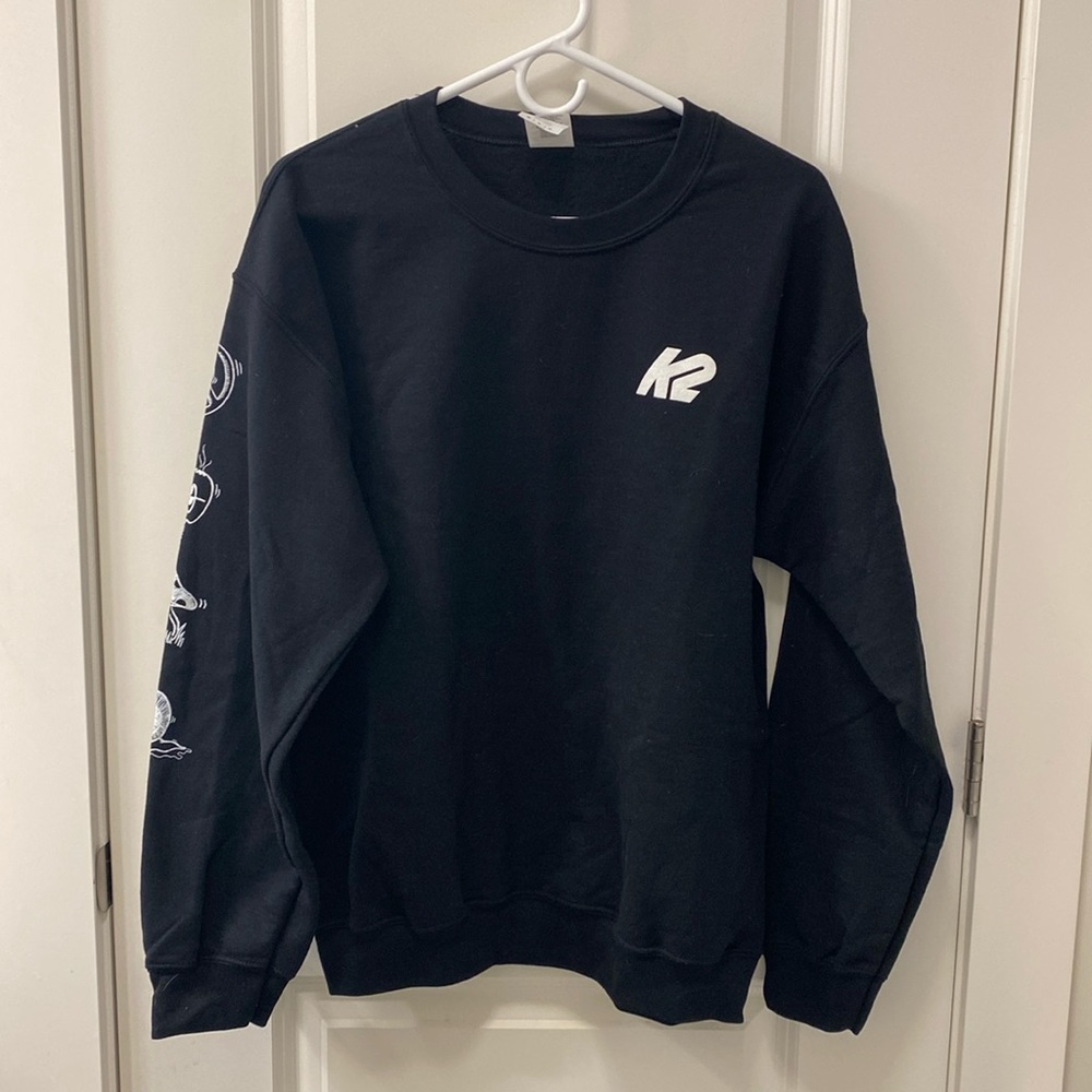 K2 Black Graphic Crewneck Sweatshirt